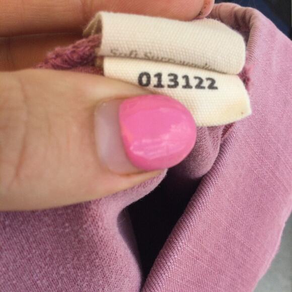 Soft surroundings womens pull on capris S fairy pants dusty rose pink lace up - Picture 9 of 10